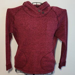 Woolrich maroon & black heathered, fleece lined hoodie, excellent cond., size XL